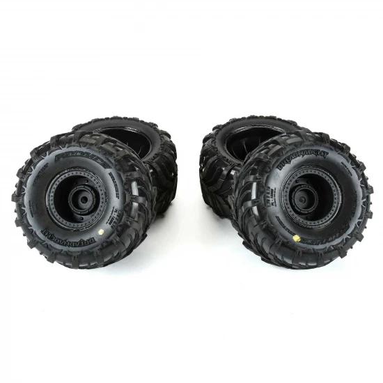 ProLine Dreadnaught Mounted Black Wheel F/R (4) for Arrma Gorgon/Quake GROM
