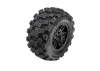 ProLine Badlands Tyres Mounted on 12mm Hex Black Split Six Wheels (2)
