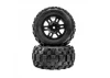 ProLine Badlands Tyres Mounted on 12mm Hex Black Split Six Wheels (2)