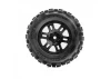 ProLine Badlands Tyres Mounted on 12mm Hex Black Split Six Wheels (2)