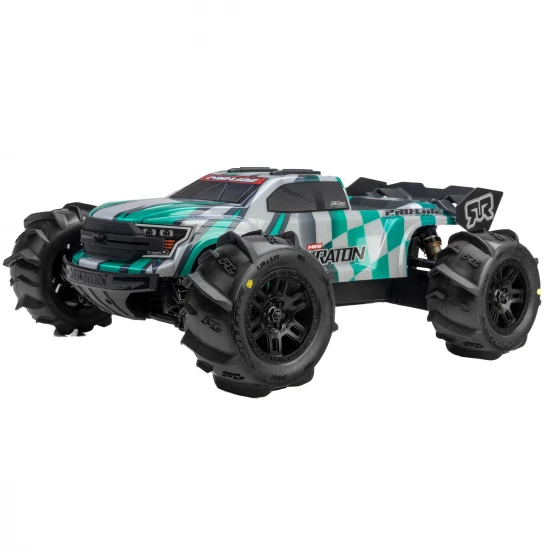 ProLine 1:16 Dumont MT Tires On Black Split Six Wheels (2)