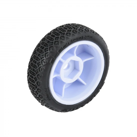 1/24 Electron 2.0 Buggy F/R Tires Mounted 7mm White (4): Mic
