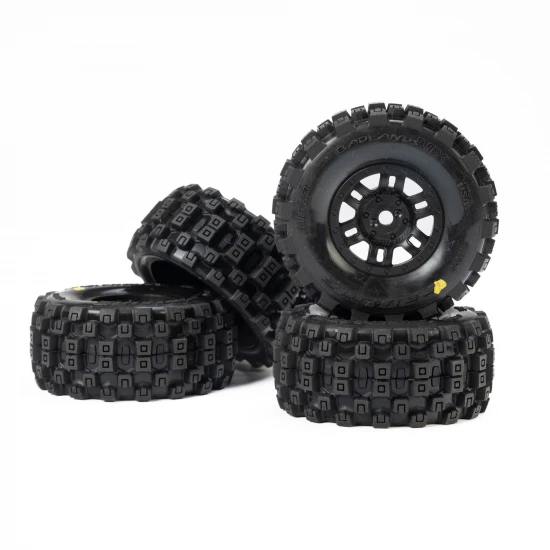 1:16 Badlands MX Front/Rear Tires MTD 12mm Black Split Six (