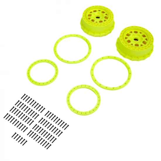 Wheel and Beadlock Set - Yellow (2): 5IVE-T 3.0