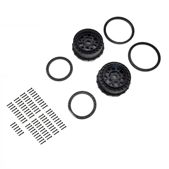Wheel and Beadlock Set - Black (2): 5IVE-T 3.0