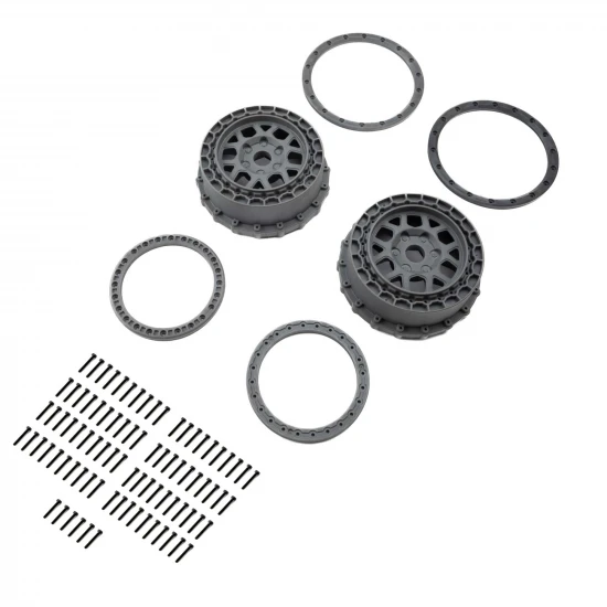 Wheel and Beadlock Set - Gray (2): 5IVE-T 3.0