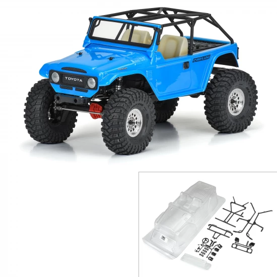 1:10 1979 Toyota Land Cruiser FJ40 Clear Body/Cage 12.3 WB