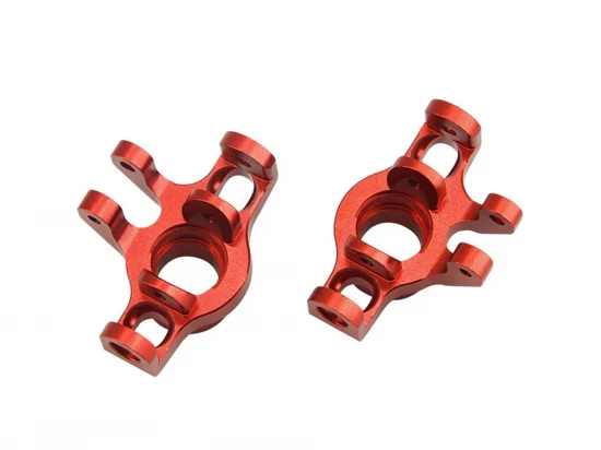 Front Hubs - Red Aluminium - 1:18 Mojave