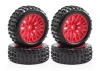 Mud Block - Tyre w/ Red 10 Spoke Rim Set - 1:18 Typhon