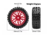 Mud Block - Tyre w/ Red 10 Spoke Rim Set - 1:18 Typhon