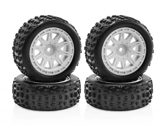 Mud Block - Tyre w/ White - Spider Spoke Rim Set - 1:18 Typhon