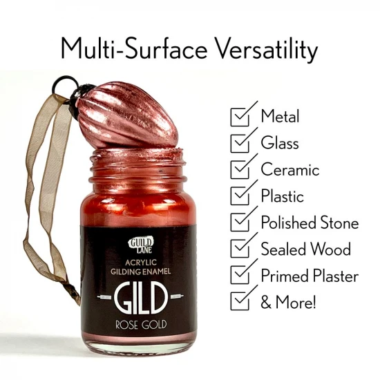 Guild Lane GILD Acrylic Gilding Enamel Paint, Rose Gold (60ml Jar)