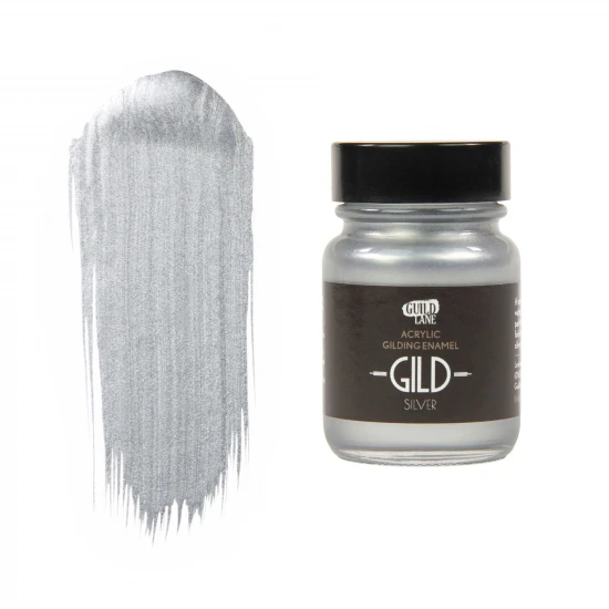 Guild Lane GILD Acrylic Gilding Enamel Paint, Silver (30ml Jar)