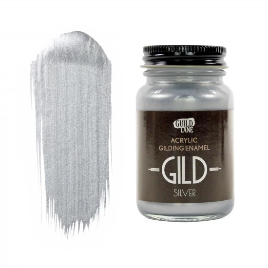 Guild Lane GILD Acrylic Gilding Enamel Paint, Silver (60ml Jar)