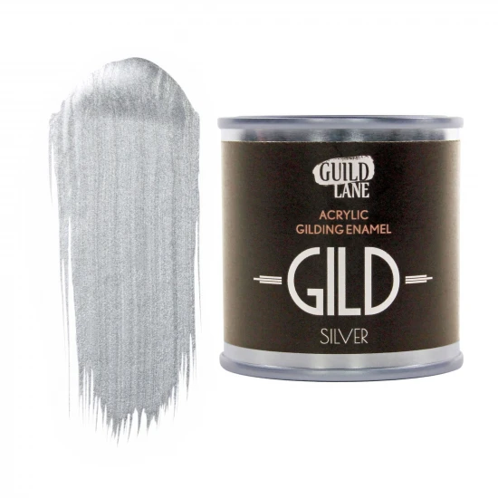 Guild Lane GILD Acrylic Gilding Enamel Paint, Silver (125ml Tin)