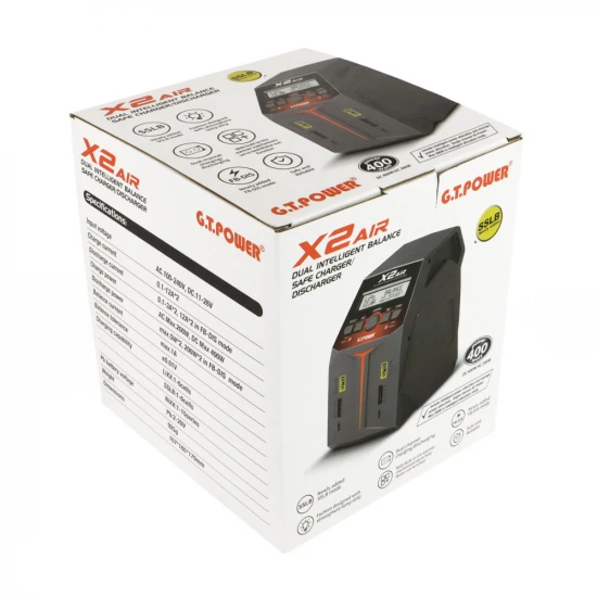 GT Power X2 Air Charger 2x100W AC/DC 12A Charger / Discharger (UK)