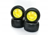 Hobao Hyper TT Truck Tyres Mounted Yellow Wheel (4Pcs)