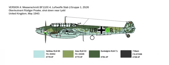 Italeri BF-110 C3/C4 Zerstörer RR