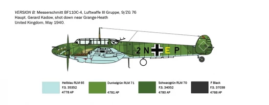 Italeri BF-110 C3/C4 Zerstörer RR