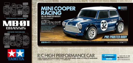 Tamiya Mini Cooper Racing with Blue Painted Body (MB-01)