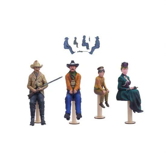 Set of 4 Wild West 1:12 Stagecoach Figures for AL20345