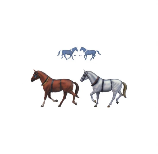 Set of 2 Wild West 1:12 Stagecoach Horses for AL20345