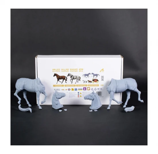 Set of 2 Wild West 1:12 Stagecoach Horses for AL20345