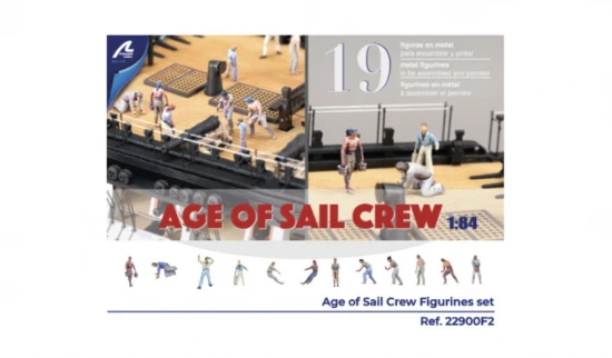 1:84 Age Of Sail Crew - Set of 19 die cast figurines
