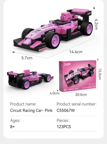 Pink Circuit Racing Car - 123 pcs