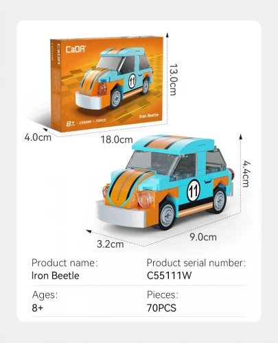 Mini lron Beetle Car - 70 pcs