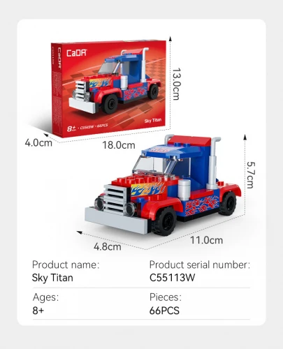 Mini Sky Titan Racing Truck - 66 pcs