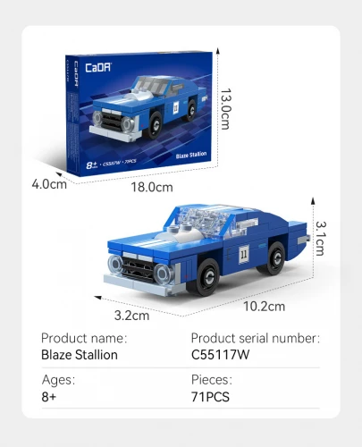 Mini Blaze Stallion Muscle Car - 71 pcs