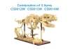 Tray of 3 Dinosaur Eggs with Stegosaurus - Triceratops & Velociraptor