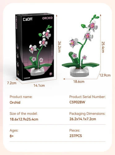 Orchid Building Block Planter - 237 pcs