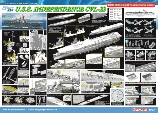 Dragon U.S.S Indepen Cvl-22 S Kit Discc