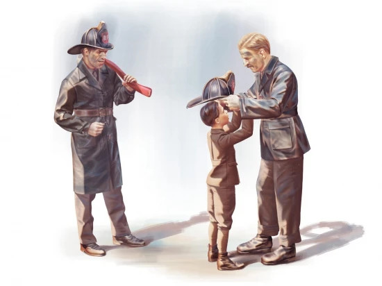 American Firemen (1910s) 3 Figures