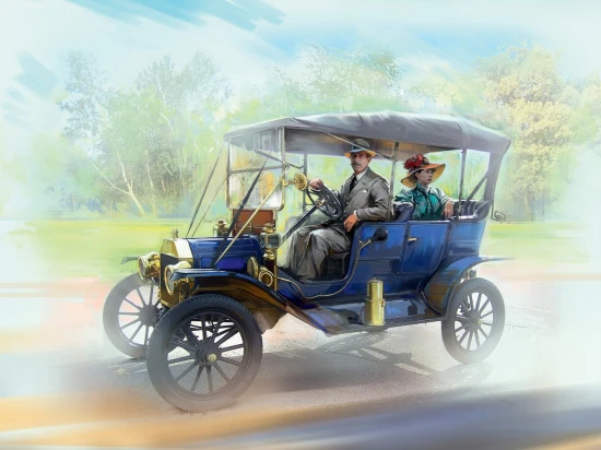 American Motorists (1910s) 1 Male - 1 Female Figures