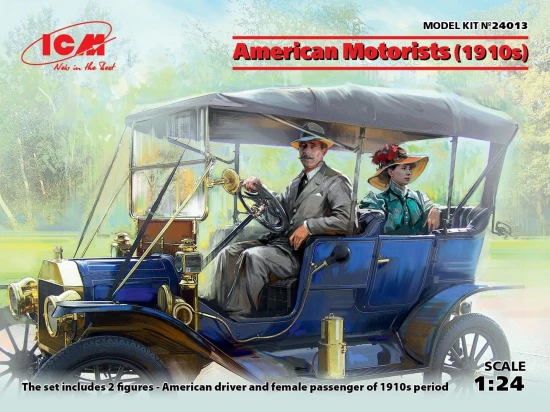 American Motorists (1910s) 1 Male - 1 Female Figures