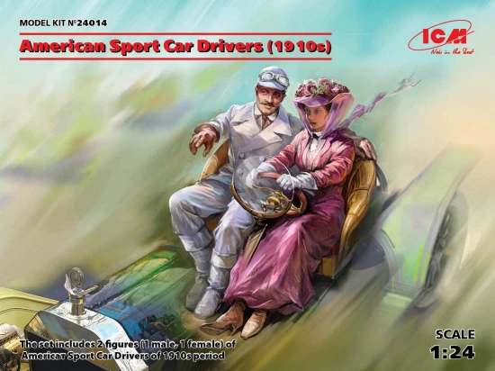American Sport Car Drivers (1910s) 1 Male - 1 Female Figures