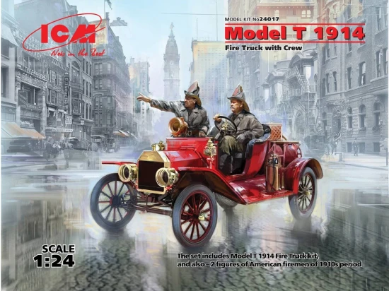 Model T 1914 Fire Truck with 2 Crew Figures