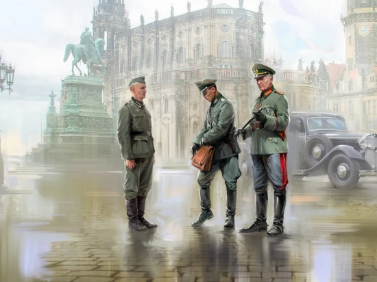 WWII German Staff Personnel 3 Figures