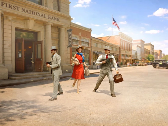 1920s Gangsters with Tommy Guns (3 Figures)