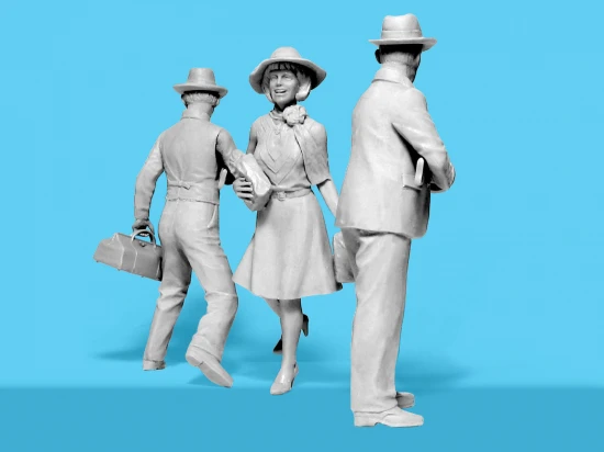 1920s Gangsters with Tommy Guns (3 Figures)