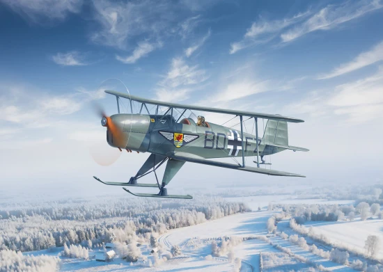 Bücker Bü 131D (Winter Version) - WWII German Training Aircraft