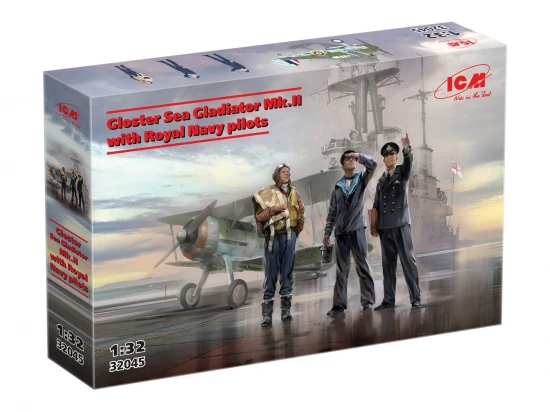 Gloster Sea Gladiator Mk.II with 3 Royal Navy Pilot Figures