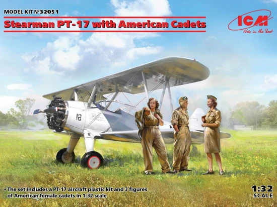 Stearman PT-17 with 3 American Cadet Figures