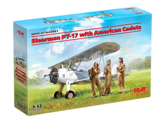 Stearman PT-17 with 3 American Cadet Figures