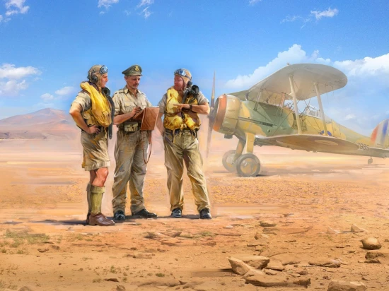 British Pilots in Tropical Uniform (1939-1943) (3 figures)