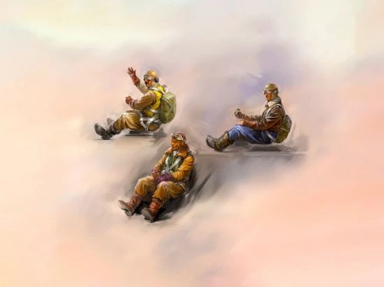 WWII Axis Pilots in the cockpit (German - Italian - Japanese)