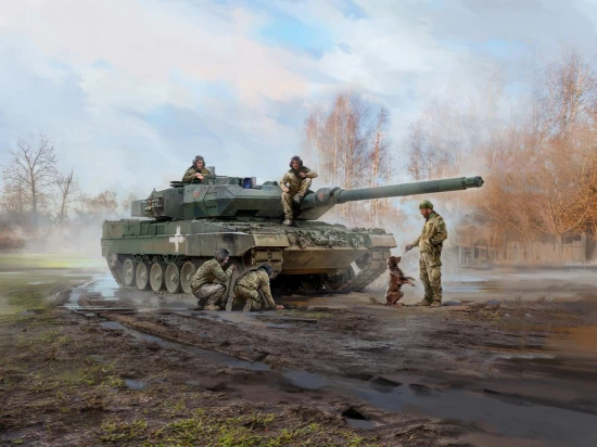 Leopard 2A6 of the Armed Forces of Ukraine with crew